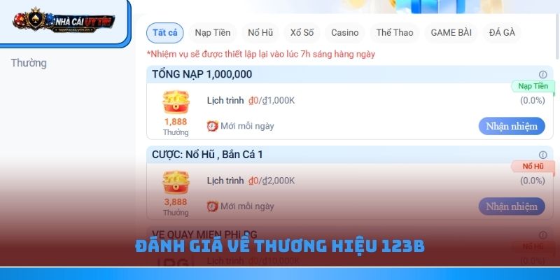Đánh giá về thương hiệu 123b